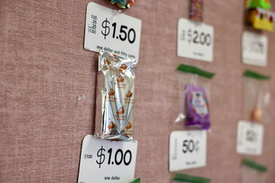 Reward Store items with prices pinned to bulletin board