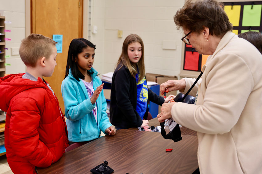 Student speaking to teacher