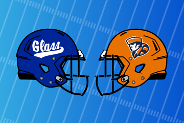 Glass and Heritage football helmets